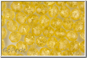 B�hm. Glasschliffperle, feuerpol., 8mm, amber, lt., trans., cracked, 10 Stk.