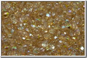 B�hm. Glasschliffperle, feuerpol., 3mm, crystal, trans., lemon AB, 50 Stk.