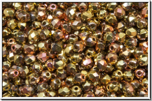 B�hm. Glasschliffperle, feuerpol., 3mm, crystal, trans., california pink, 50 Stk.