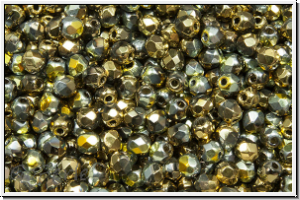 B�hm. Glasschliffperle, feuerpol., 3mm, crystal, trans., california sun, 50 Stk.