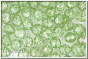 B�hm. Glasschliffperle, feuerpol., 8mm, erinite, trans., cracked, 10 Stk.