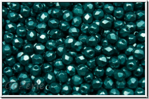 B�hm. Glasschliffperle, feuerpol., 3mm, white, alabaster, emerald pastel, 50 Stk.