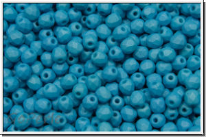 B�hm. Glasschliffperle, feuerpol., 3mm, white, alabaster, cornflower pastel, matte, 50 Stk.