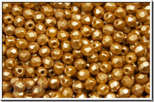 B�hm. Glasschliffperle, feuerpol., 3mm, white, alabaster, lt. brown pastel, 50 Stk.