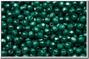 B�hm. Glasschliffperle, feuerpol., 3mm, white, alabaster, dk. chrysolite pastel, 50 Stk.
