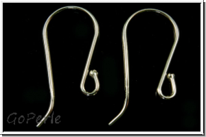 Ohrhaken "Perle", 21x10x0,7, silberfb., 925er Silber, 1 Paar