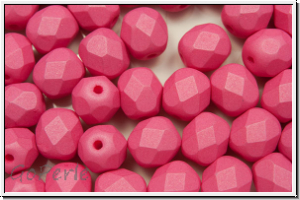 B�hm. Glasschliffperle, feuerpol., 6mm, white, alabaster, watermelon pastel, matte, 25 Stk.