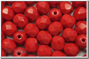 B�hm. Glasschliffperle, feuerpol., 6mm, red, op., 25 Stk.