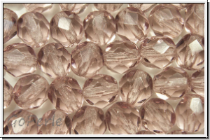 B�hm. Glasschliffperle, feuerpol., 6mm, amethyst, lt., trans., 25 Stk.