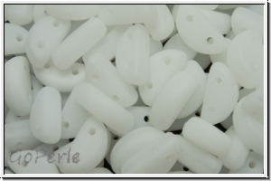 Half Moon Beads, 8x4mm, white, alabaster, matte, 25 Stk.