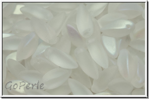 Twist-Beads, 6x12mm, crystal, trans., matte, AB, 25 Stk.