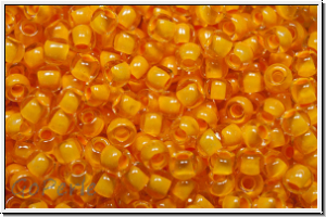 R-11-0962, TOHO Rocailles, 11/0, crystal, trans., papaya-ld., 10g