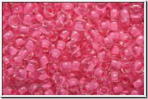 R-11-0965, TOHO Rocailles, 11/0, crystal, trans., carnation-ld., 10g