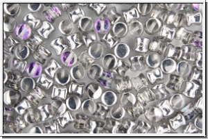 Diabolo-Beads, 5x5mm, crystal, trans., vitrail, lt., 25 Stk.