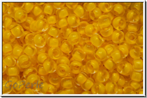 R-11-0974, TOHO Rocailles, 11/0, crystal, trans., sunflower-ld., matte, 10g