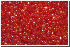 R-15-0165, TOHO Rocailles, 15/0, siam, lt., trans., AB, 5g