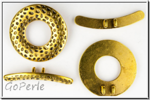 Toggle-Verschluss "Ring", 25mm, antikgoldfb., Metall, 1 Stk.