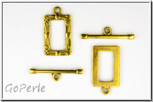 Toggle-Verschluss "Bilderrahmen", 21x11mm, antikgoldfb., Metall, 1 Stk.