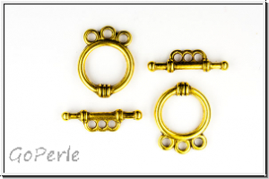 Toggle-Verschluss "Mehrstrang-Ring", 18x14mm, antikgoldfb., Metall, 1 Stk.