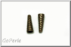 Perlenkappe (-cone) "Rinde", JBB, 17x6, antikmessingfb., Messing, 2 Stk.