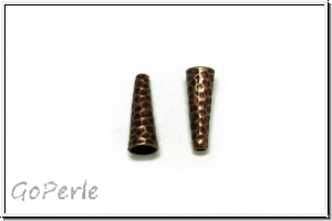Perlenkappe (-cone) "Rinde", JBB, 17x6, antikupferfb., Messing, 2 Stk.