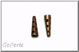 Perlenkappe (-cone) "Sterne", JBB, 19x6, antikkupferfb., Messing, 2 Stk.
