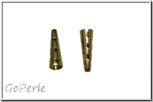 Perlenkappe (-cone) "Sterne", JBB, 19x6, messingfb., Messing, 2 Stk.