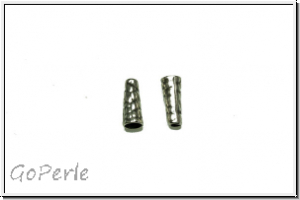 Perlenkappe (-cone) "Leguan", JBB, 12x5, antiksilberfb., Messing, 2 Stk.