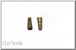 Perlenkappe (-cone) "Leguan", JBB, 12x5, antikmessingfb., Messing, 2 Stk.