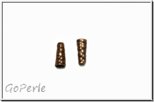 Perlenkappe (-cone) "Leguan", JBB, 12x5, antikkupferfb., Messing, 2 Stk.