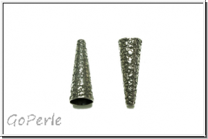 Perlenkappe (-cone) "Earth", JBB, 23x8, antiksilberfb., Messing, 2 Stk.