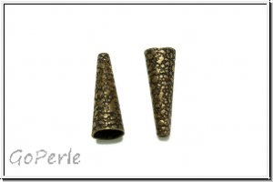 Perlenkappe (-cone) "Earth", JBB, 23x8, antikmessingfb., Messing, 2 Stk.