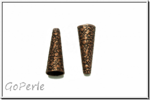 Perlenkappe (-cone) "Earth", JBB, 23x8, antikkupferfb., Messing, 2 Stk.