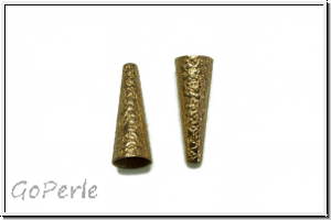Perlenkappe (-cone) "Earth", JBB, 23x8, messingfb., Messing, 2 Stk.