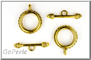 Toggle-Verschluss "Noppenring", 21x17mm, antikgoldfb., Metall, 1 Stk.