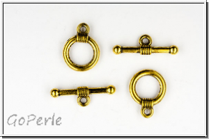 Toggle-Verschluss "Little Ring", 15x11mm, antikgoldfb., Metall, 1 Stk.