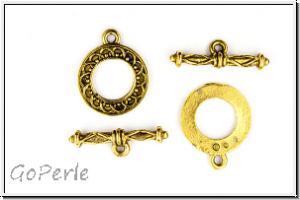 Toggle-Verschluss "Mandala", 19x15mm, antikgoldfb., Metall, 1 Stk.