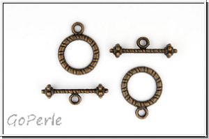 Toggle-Verschluss "Zepter", 16x13mm, antikkupferfb., Metall, 1 Stk.