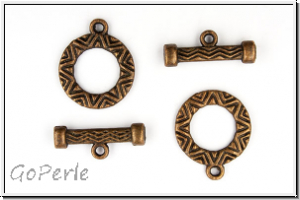 Toggle-Verschluss "Inka", 20x16mm, antikkupferfb., Metall, 1 Stk.
