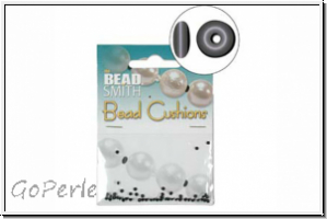 Bead Cushions, Gummi, black, 1,5mm, oval, 10 Stk.