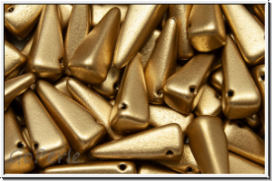 VILLA Beads, PRECIOSA, 6x6x14mm, gold, met., satin, 20 Stk.