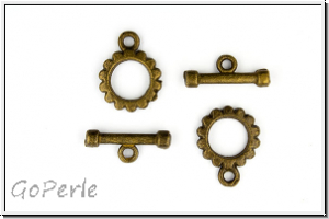 Toggle-Verschluss "Metropolis", 16x12mm, antikmessingfb., Metall, 1 Stk.
