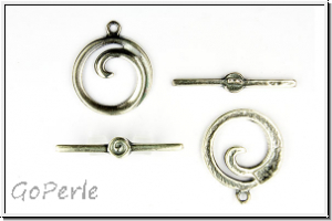 Toggle-Verschluss "Jugendstil", 19x16mm, antiksilberfb., Metall, 1 Stk.