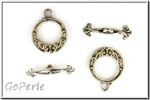 Toggle-Verschluss "Jugendstil", 19x16mm, antiksilberfb., Metall, 1 Stk.