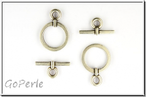 Toggle-Verschluss "Solid Ring", 19x13mm, antiksilberfb., Metall, 1 Stk.