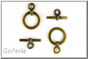 Toggle-Verschluss "Solid Ring", 19x13mm, antikmessingfb., Metall, 1 Stk.