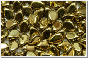 Pip-Beads, 5x7mm, black, op., full brass, 50 Stk.
