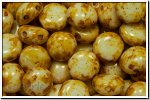 Candy-Beads�, 8mm, white, alabaster, picasso, 25 Stk.