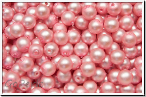 b�hm. Glasperle, rund, 4mm, white, alabaster, rose pearl, matte, 50 Stk.