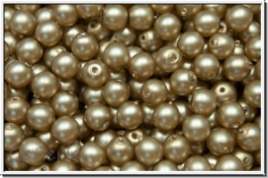 b�hm. Glasperle, rund, 4mm, white, alabaster, tortilla pearl, matte, 50 Stk.